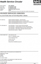 HSC (2000) 029: HIV/AIDS services 2000/2001: allocations and action required : 2000/01